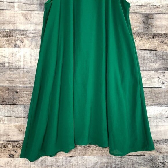 Lulus Tell Me Green Swing Dress Caged Apron Neckline Cocktail Mini Womens Sz M - Picture 3 of 12